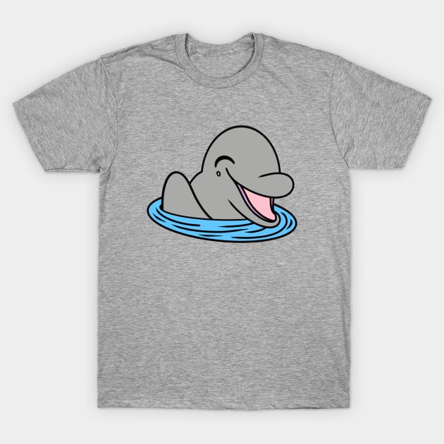 Cute happy dolphin greeting T-Shirt by Andrew Hau